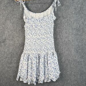 NWT Sky To Moon Mini Dress Womens M Blue White Floral Beach Summer Girly Playful